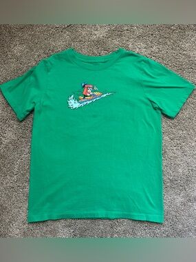 Nike Boys Graphic T-Shirt Green Jet Ski Logo Tee Size XL